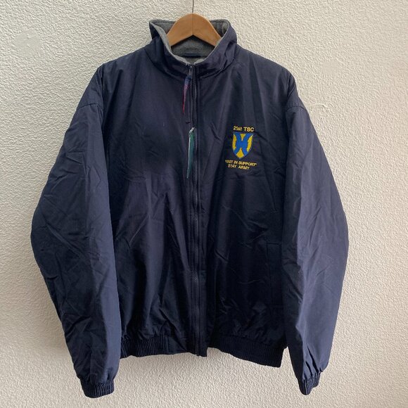 21st TSC First In Support Stay Army Fleece Lined Jacket Men's Medium NWT Blue - Picture 1 of 5